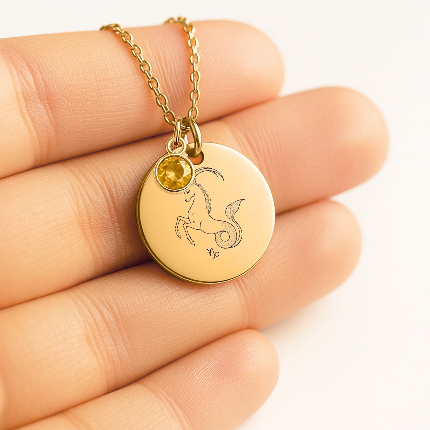 Coin Necklace with Birthstone