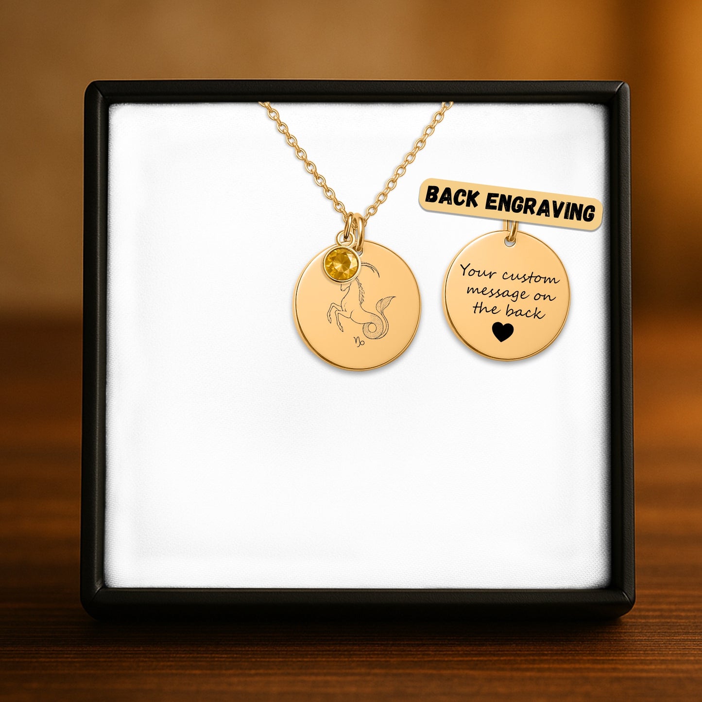 Coin Necklace with Birthstone