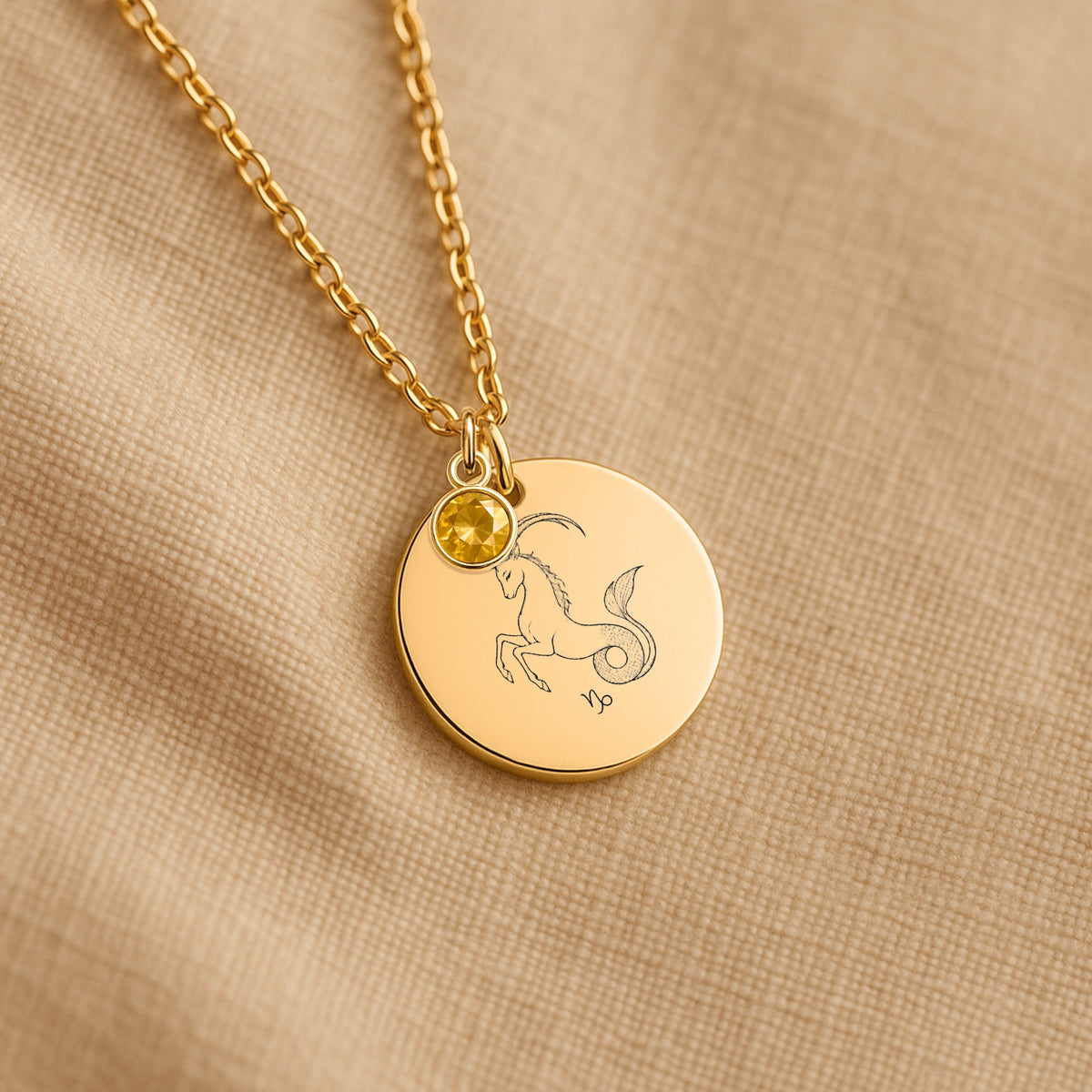 Coin Necklace with Birthstone